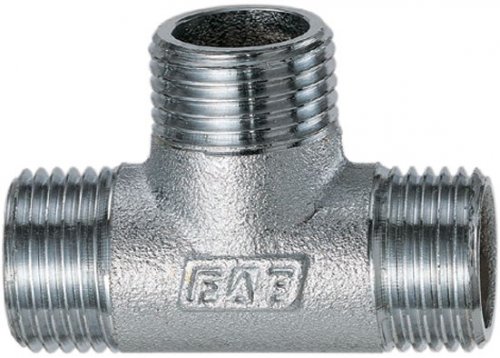 Тройник 1/2", НР, хромированный FAR